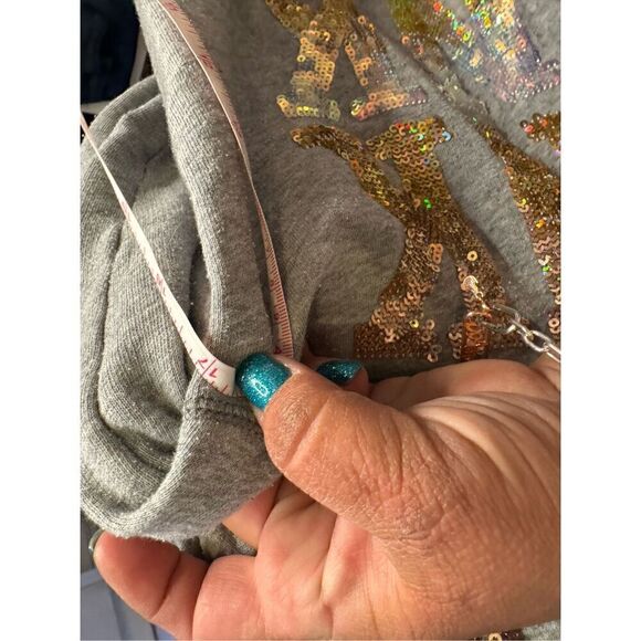 VS PInk mcbling ombre iridescent sequin hooded jacket sweatshirt vintage Htf - Picture 8 of 12